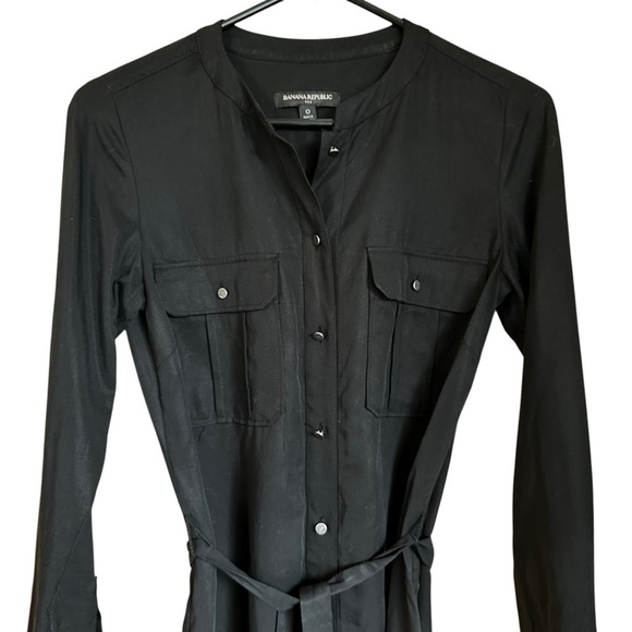 Banana Republic Factory Dresses & Skirts - Banana Republic Factory Black Shirt Dress Tie Waist Black Sz 0